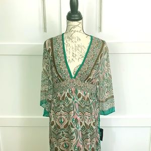 Nicole Miller Silk Dress with deep v neck cut
